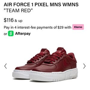 Nike AF1 Pixel Team Red Sneakers